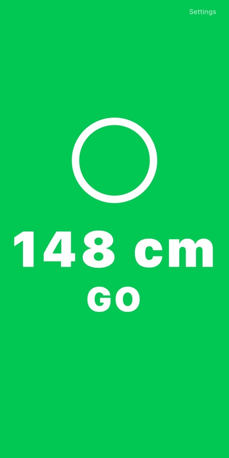 Green screen with a circle, 148 cm and GO